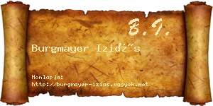 Burgmayer Iziás névjegykártya
